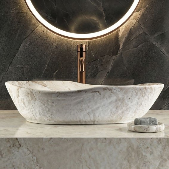 Umywalka Nablatowa EMILIA RENO Ecru