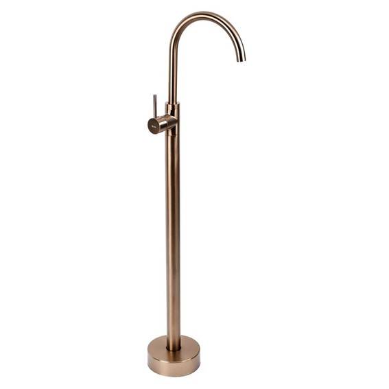 Bateria Umywalkowa Podłogowa LUNGO Miedź Szczotkowana