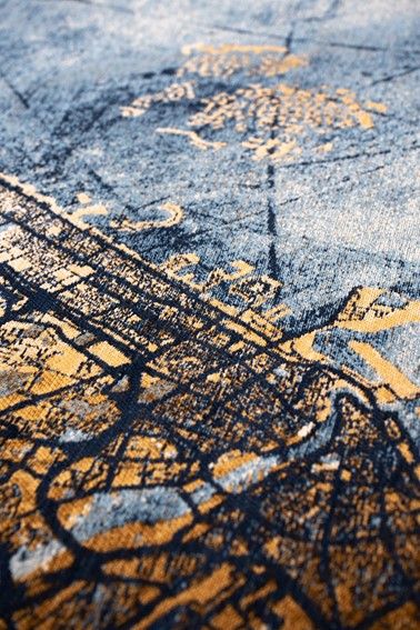 Dywan CITIES DUBAI GOLD SEA 9698 200x280 cm Niebieski/Żółty