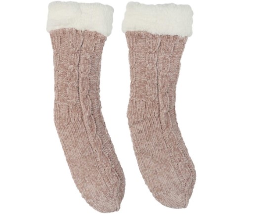 Skarpety CHENILLE Ocieplane Różowe