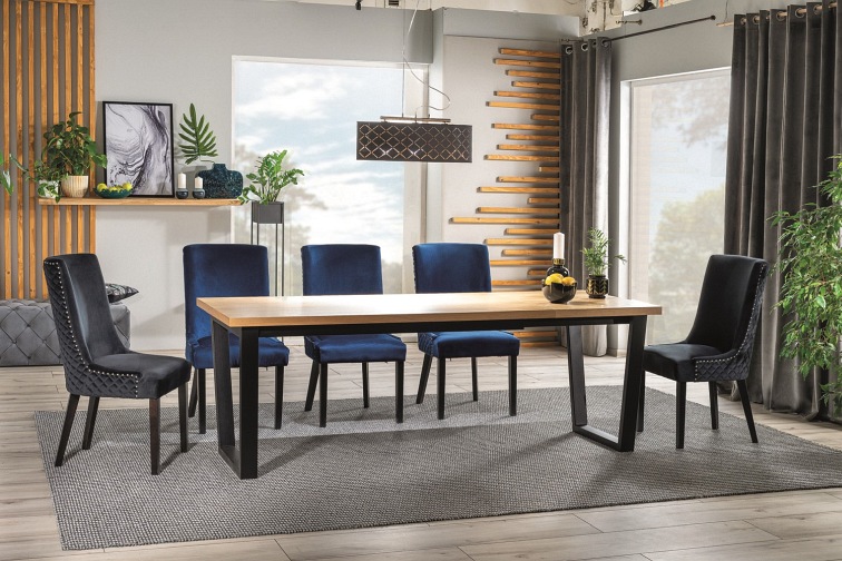 Krzesło LEON Velvet Czarny/Szary