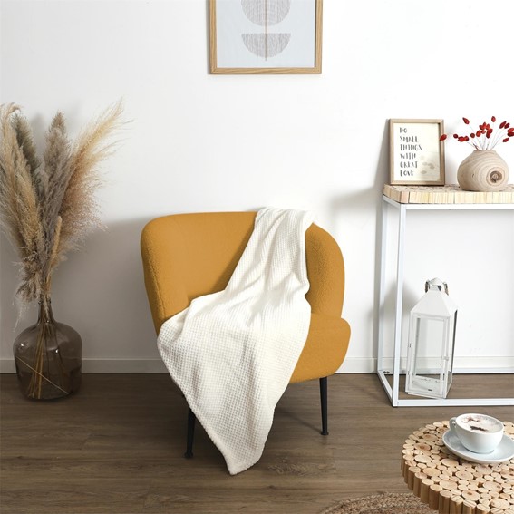 Koc/ Pled HONEYCOMB Kremowy 120x150cm