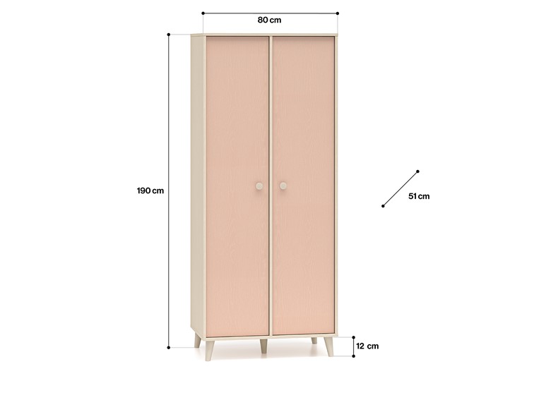 Szafa MEVEL 02 Beżowy/Róż