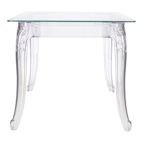 Stół GHOST 80x80cm Kwadratowy Transparentny