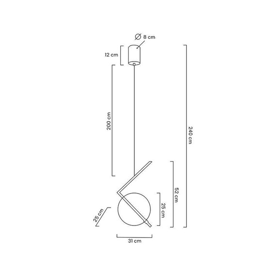 Lampa Wisząca ECHO Złoty/Transparentny