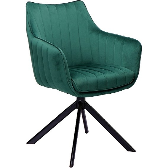 Krzesło AZALIA Velvet Czarny/Zielony Bluvel 78