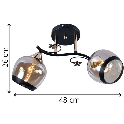 Żyrandol ORANO 2 Czarny/Złoty