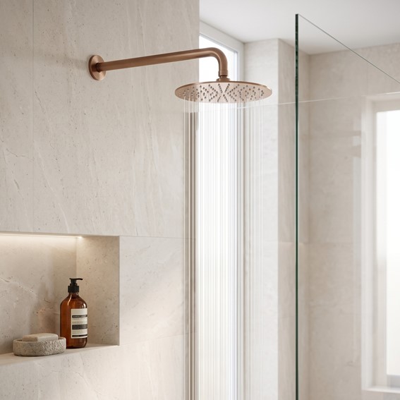 Ramię Do Deszczownicy Okrągłe JS-9021 40cm Miedź Szczotkowana