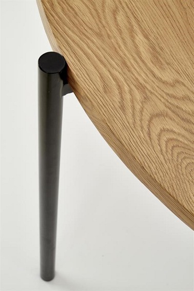 Stół Okrągły Morgan 76x120 Dąb Zloty/Czarny