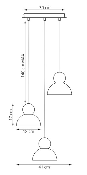 Lampa Wisząca KAKI 3PREM Biały