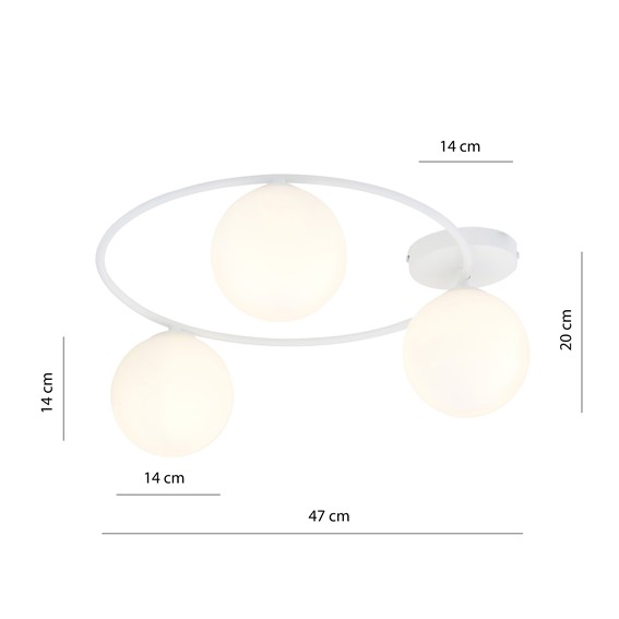 Lampa Sufitowa SOPRA 3 Biały/Opal