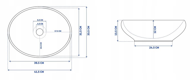 Umywalka Nablatowa SOFIA Złoty/Biały