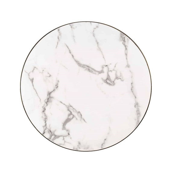 Stolik Kawowy ODIN fi80 Złoty/Czarny/Biały