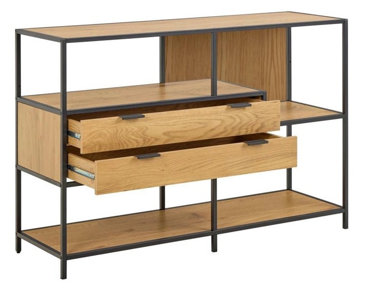 Regał SEAFORD V Dąb Dziki/Czarny