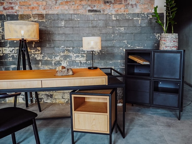 Regał SKAP BLACK 1R1 DRAWER x2 Czarny