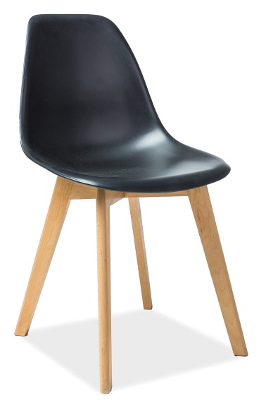 Krzesło MORIS Buk/Czarny