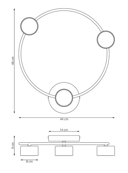 Lampa Sufitowa LUCIO 3 Czarny