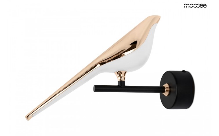 Lampa Ścienna BIRD Złoty/Czarny/Biały