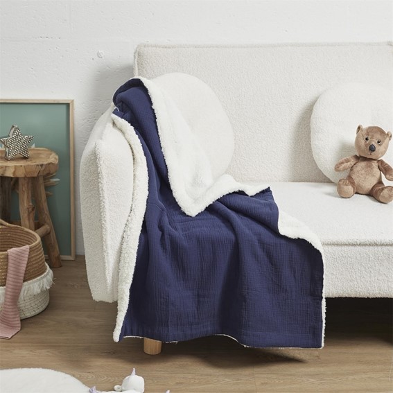 Kocyk dla niemowląt 100x70cm Niebieski