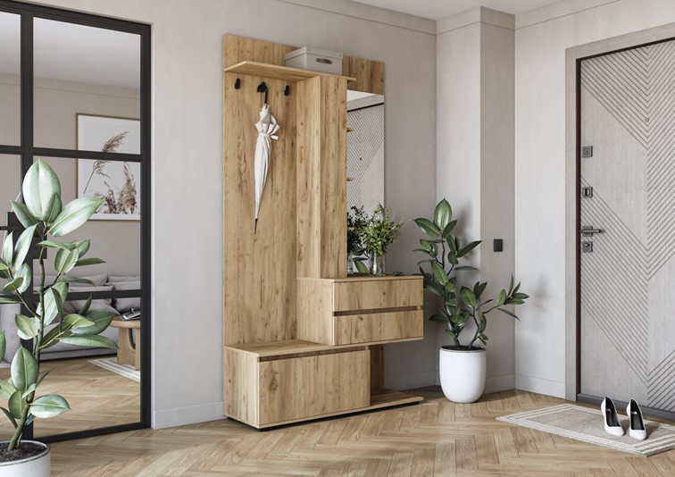 Zestaw Mebli do Przedpokoju BAFRA Dąb Złoty
