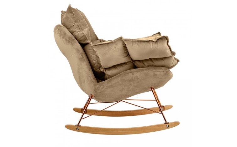 Fotel Bujany SWING VELVET Jasny Brąz