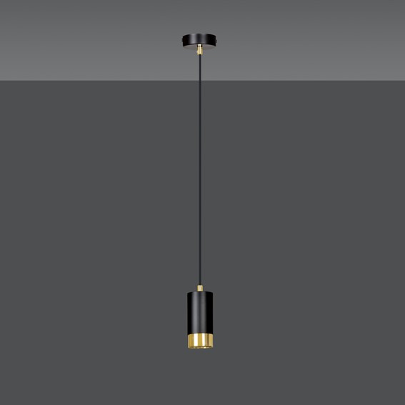 Lampa Wisząca FUMIKO 1 Czarny/Złoty
