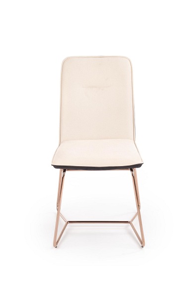 Krzesło K390 Kremowy/Ciemny Popiel/Złoty