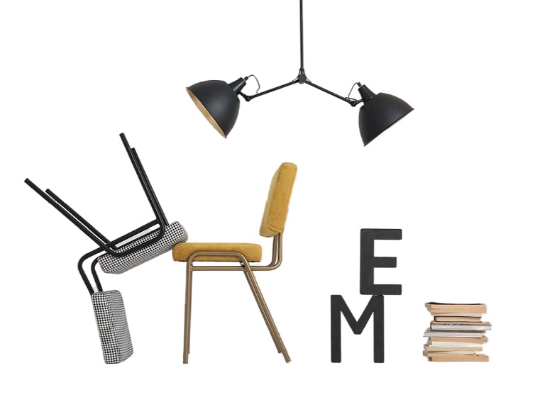 Krzesło Simple 45x50x83 Żółty Narcyz/Złoty