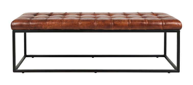 Ławka Tapicerowana AV1730-76 Avola 45x140x45 Czarny/Brązowy