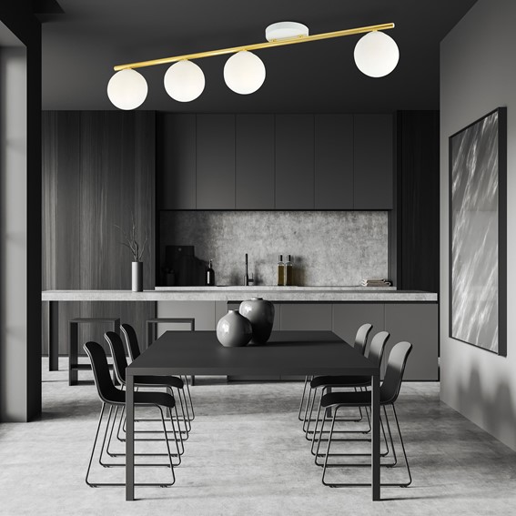 Lampa Sufitowa MONZA 4 Biały/Opal