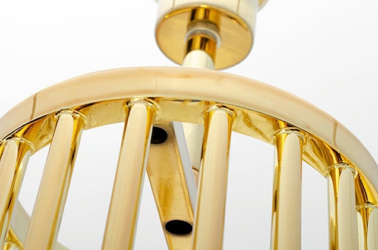 Lampa podłogowa HOLMES STRAIGHT Złoty/Czarny