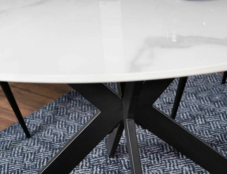 Stół TALIA fi90 Czarny/Biały