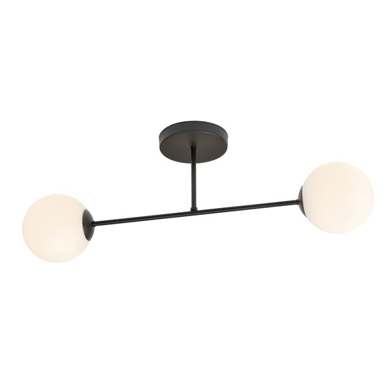 Lampa Sufitowa ROMA 2 Czarny/Opal