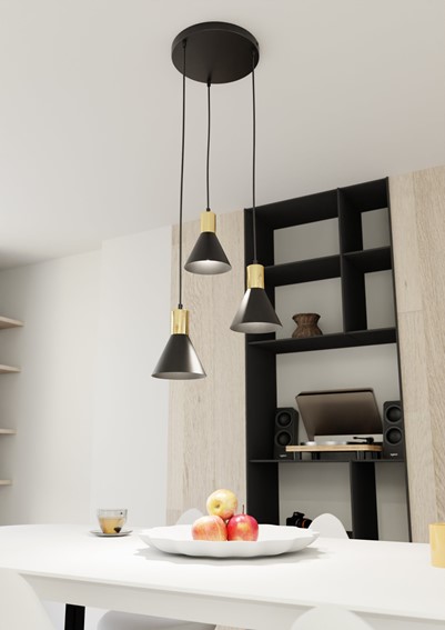 Lampa Wisząca ROSA 3 PREMIUM Czarny