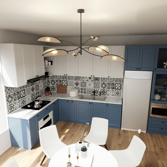 Lampa Wisząca LOTUS 6 Czarny/Naturalny