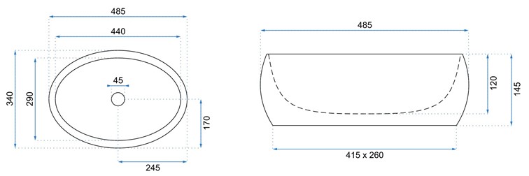 Umywalka Nablatowa LINDA LAVA Biały
