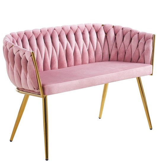 Sofa SF2-FX Różowy/Złoty