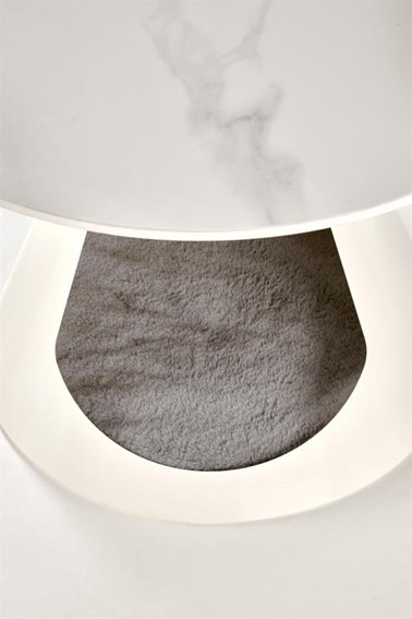 Zestaw 2 Ław OSARIO Biały/Biały Marmur