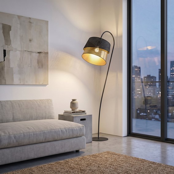 Lampa Podłogowa CANVA LP1 Czarny/Złoty