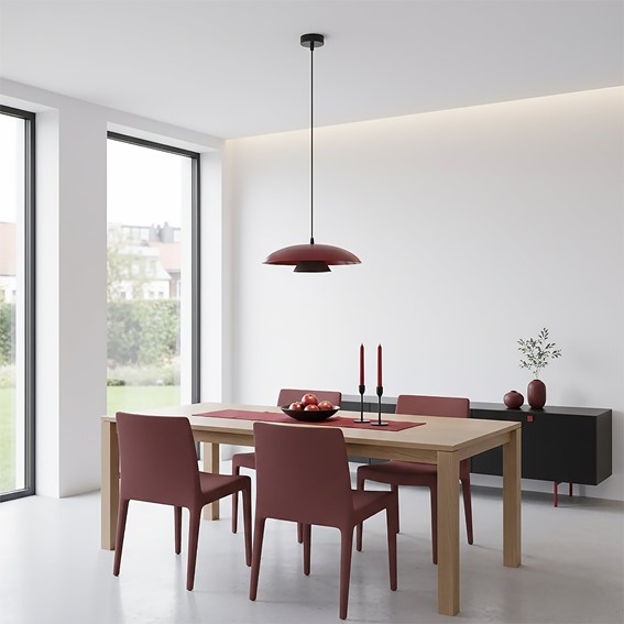 Lampa Wisząca BABEL 1 Burgundowy/Czarny