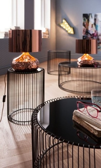 Stolik Kawowy Zestaw Wire 69x69x33 Czarny