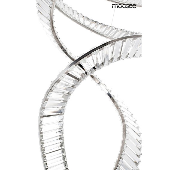 Lampa Wisząca WAVE CORDON 2B Srebrny/Transparentny