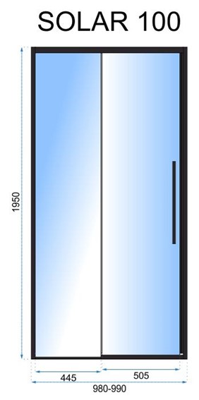 Drzwi Prysznicowe SOLAR 100 Czarny