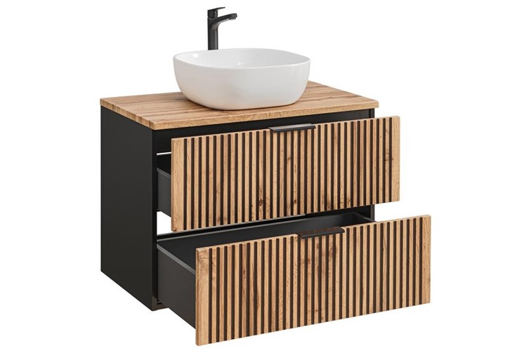 Zestaw Mebli Łazienkowych XIL B UN.6252 80cm Czarny/Wotan