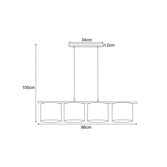 Lampa Wisząca ZIMBO K-5223 Czarny/Złoty