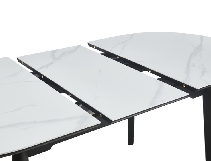 Stół Rozkładany ST27-FX (140x180)x85 Biały Marmur/Czarny