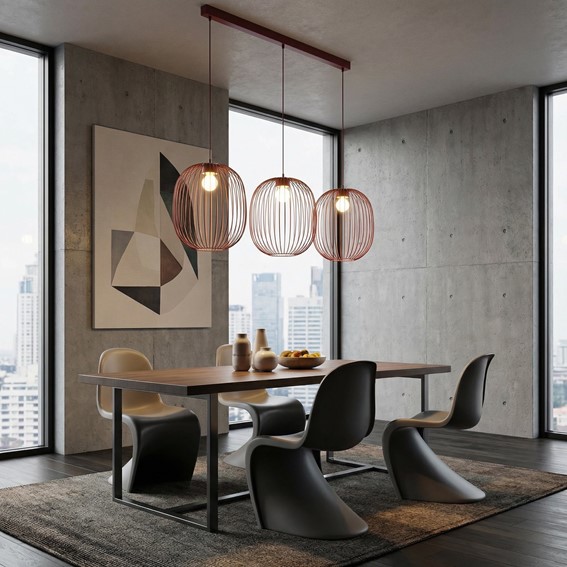 Lampa Wisząca MANTRA 3 Burgundowy