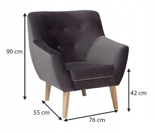 Fotel NORDIC 1 Velvet Buk/Zielony Bluvel 78