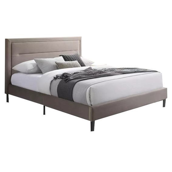 Łóżko MALAGA Velvet 160x200 cm Ciemny Beżowy