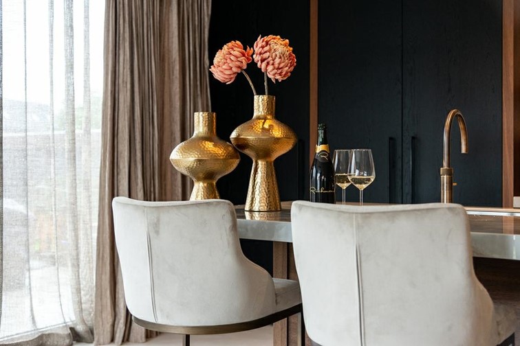 Krzesło Barowe BOLTON 76 Złoty/Khaki